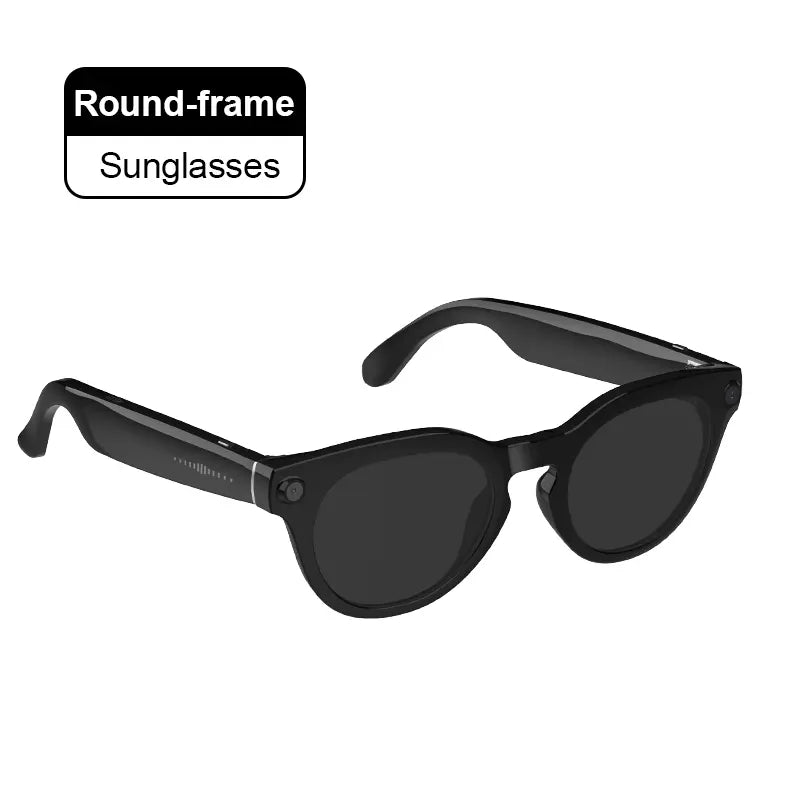 Smart Bluetooth Glasses with Camera, 1080P Video Recording Wearable Glasses, Multifunctional Wireless Audio Glasses with Headphone, Outdoor Sports Camera Sunglasses with Intelligent Voice Assistant, Anti-Blue Light Protection Eyeglass