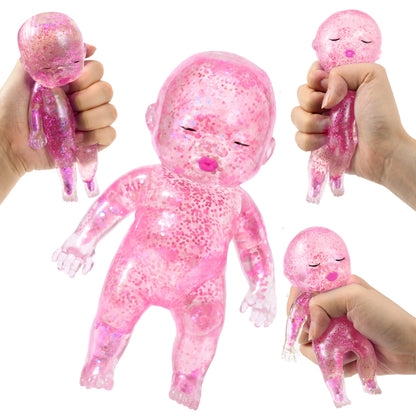 JOYIN 1PCS/3PCS Baby Stress Relief Toys, Baby Glitter Squishy Toys, Slow Rising Toys for Kids & Adults, Anxiety Relief Fidget Sensory Toy, Soft Squeeze Decompression Dough for Adults Gifts, Party Favors, Office Desk Decorations