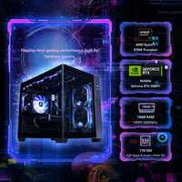 Gaming PC Desktop, AMD Ryzen 5 9600X, Geforce RTX 5060Ti, 32GB DDR5 RAM, 1TB NVME SSD, 650W PSU, Windows 11, Wifi