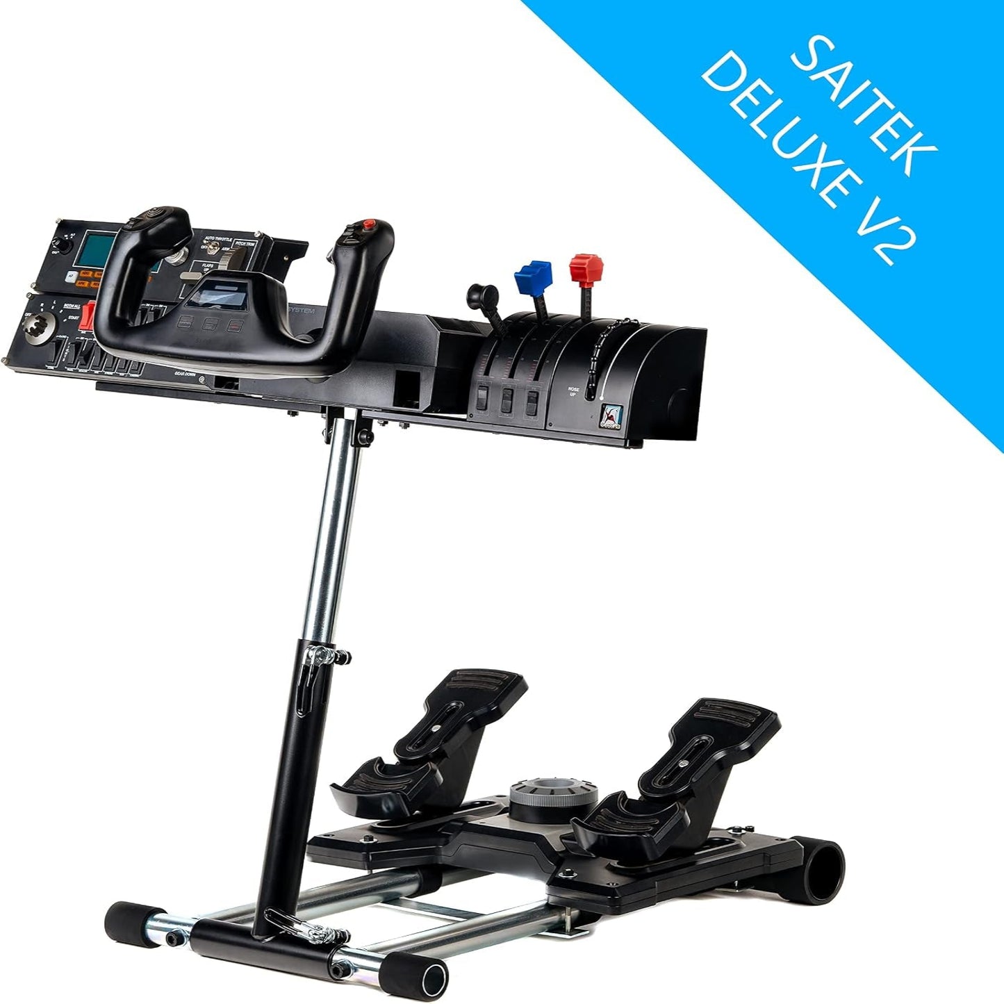 S Flight Stand Compatible with G Saitek Pro Flight Yoke Support; Deluxe V2; Wheel Stand Only Flight System Not Included. Not Compatible W/Honeycomb