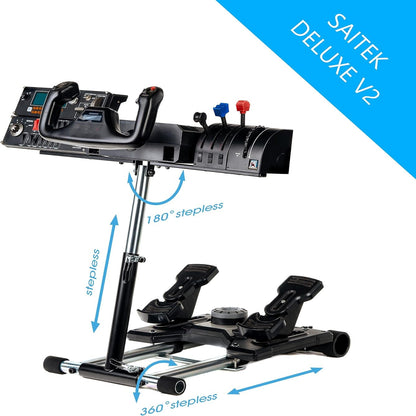 S Flight Stand Compatible with G Saitek Pro Flight Yoke Support; Deluxe V2; Wheel Stand Only Flight System Not Included. Not Compatible W/Honeycomb