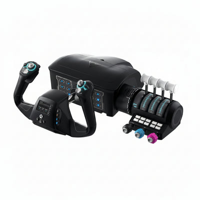 Flight Control System Built for Complete Simulation, 180-Degree Yoke, Modular Throttle, Hall Effect Sensor