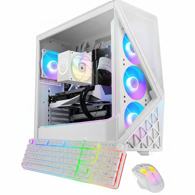 Slate Gaming PC Desktop Computer Intel Core Ultra 7 265F CPU, NVIDIA Geforce RTX 5060Ti 8GB GPU, 32GB DDR5 5200Mhz RAM, 2TB Nvme SSD, Windows 11 Home, Gamer Keyboard and Mouse - SWI7N56T02