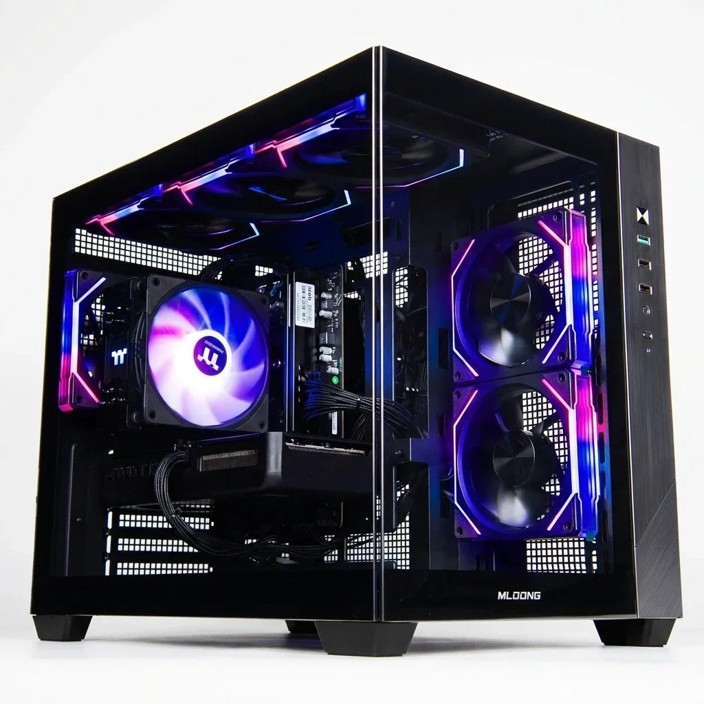 Gaming PC Desktop Built to Deliver High FPS, AMD Ryzen 7 8700F, RTX 5060 Ti, 32GB DDR5, 1TB NVMe SSD — Studio Shot