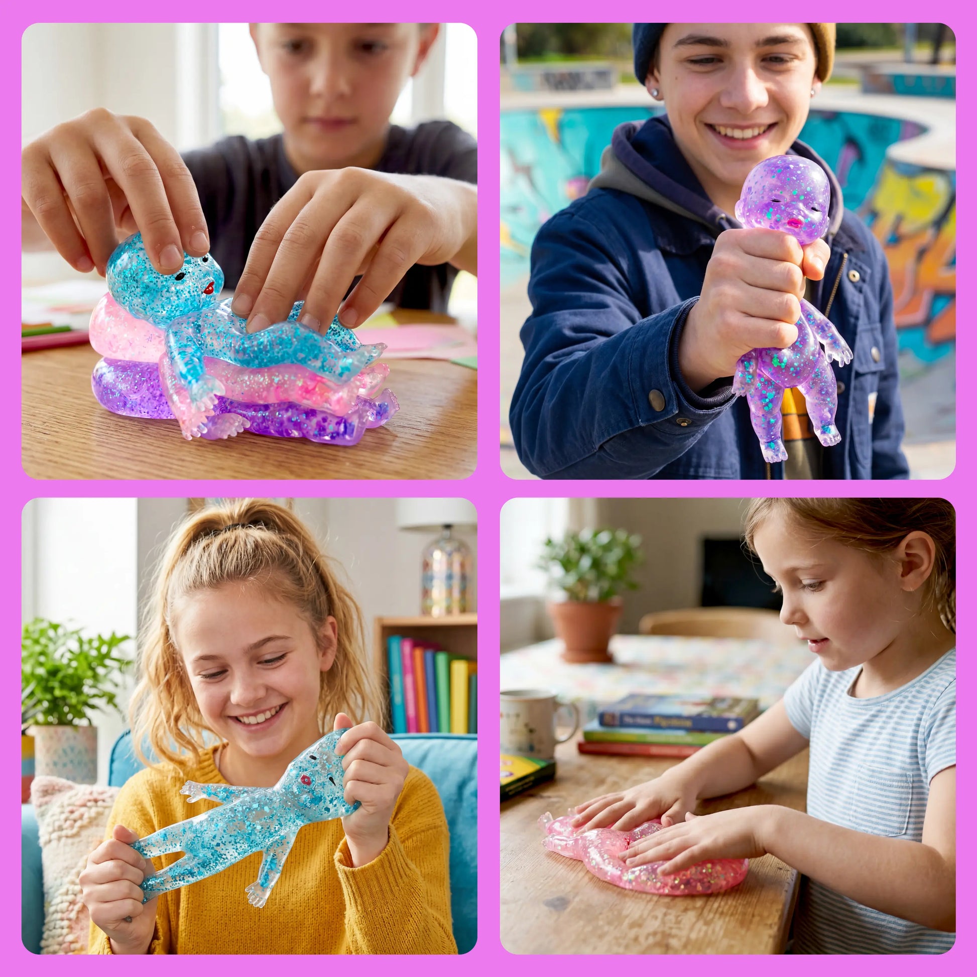 JOYIN 1PCS/3PCS Baby Stress Relief Toys, Baby Glitter Squishy Toys, Slow Rising Toys for Kids & Adults, Anxiety Relief Fidget Sensory Toy, Soft Squeeze Decompression Dough for Adults Gifts, Party Favors, Office Desk Decorations