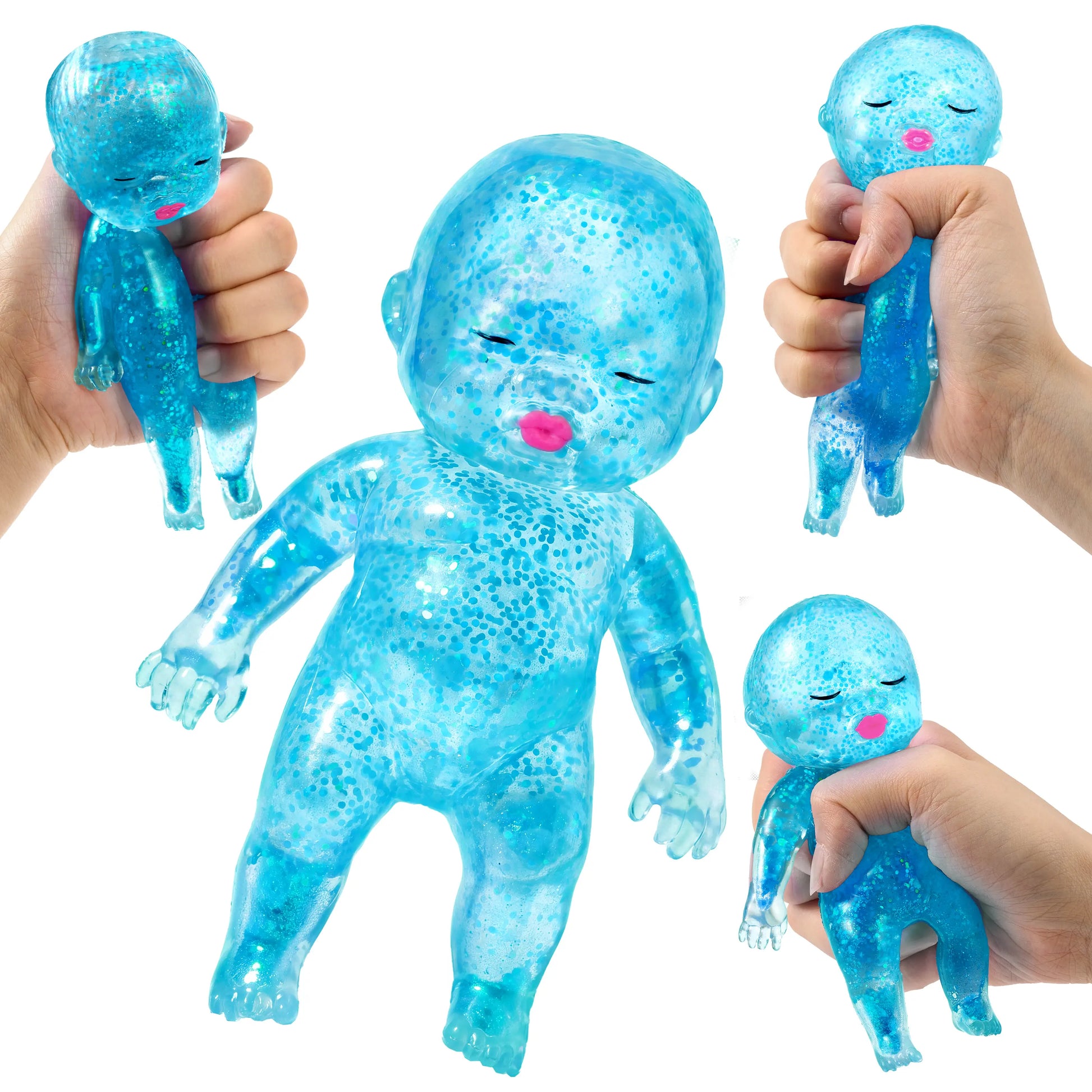 JOYIN 1PCS/3PCS Baby Stress Relief Toys, Baby Glitter Squishy Toys, Slow Rising Toys for Kids & Adults, Anxiety Relief Fidget Sensory Toy, Soft Squeeze Decompression Dough for Adults Gifts, Party Favors, Office Desk Decorations