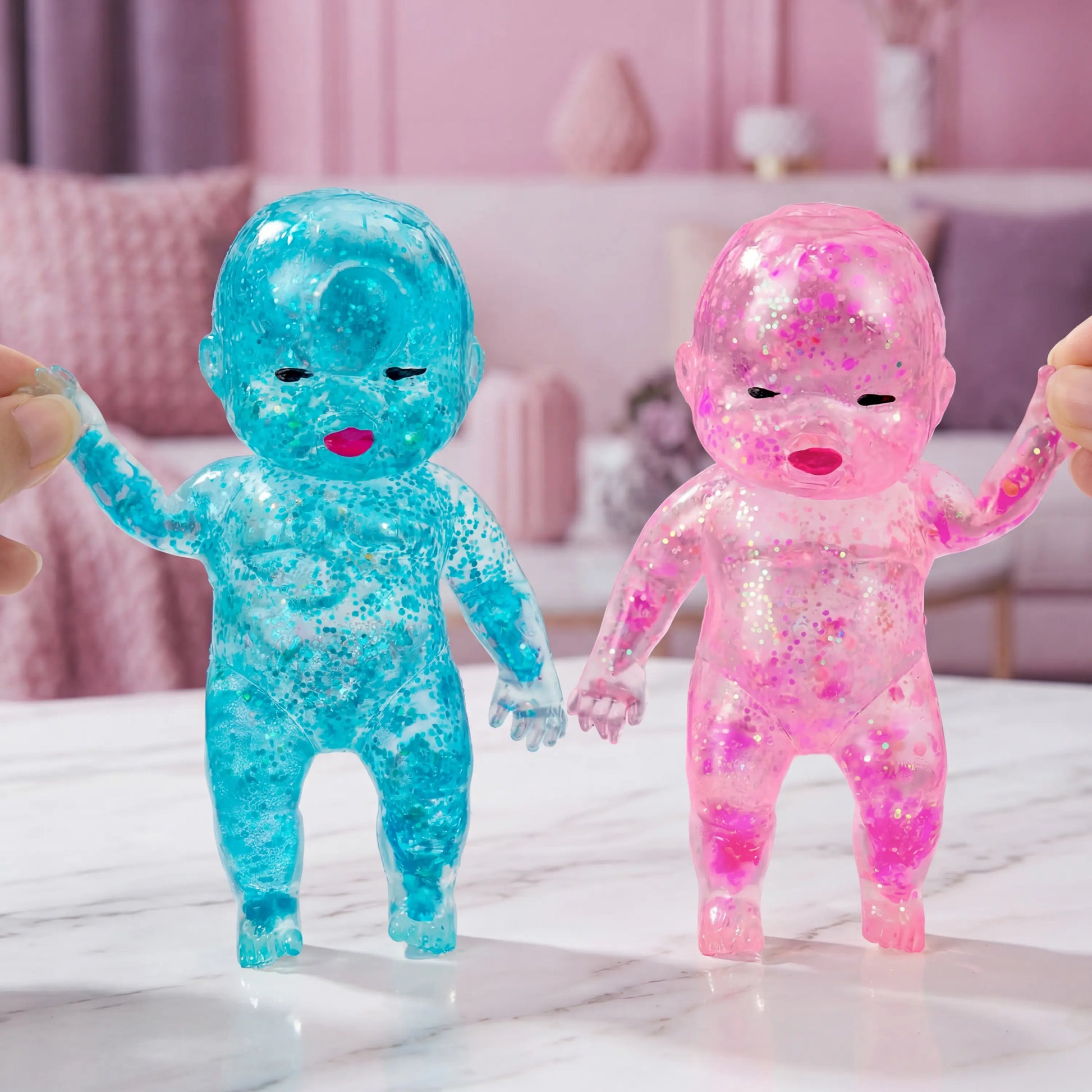 JOYIN 1PCS/3PCS Baby Stress Relief Toys, Baby Glitter Squishy Toys, Slow Rising Toys for Kids & Adults, Anxiety Relief Fidget Sensory Toy, Soft Squeeze Decompression Dough for Adults Gifts, Party Favors, Office Desk Decorations